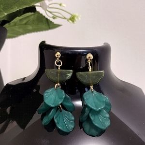 Acrylic Leaf drop earrings